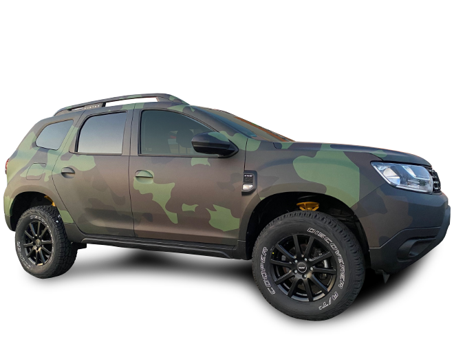 Dacia Duster Offroad Umbau in Camoflage Matt foliert